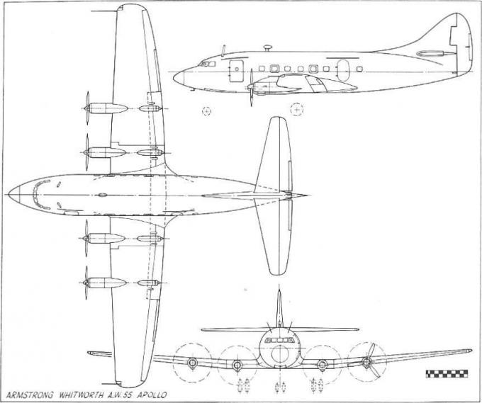 Опытный пассажирский самолет Armstrong-Whitworth A.W.55 Apollo. Великобритания
