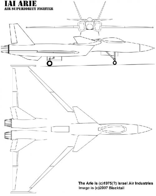 схема проекта истребителя IAI Arie