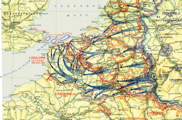 Карта Дюнкеркской операции немецкой армии