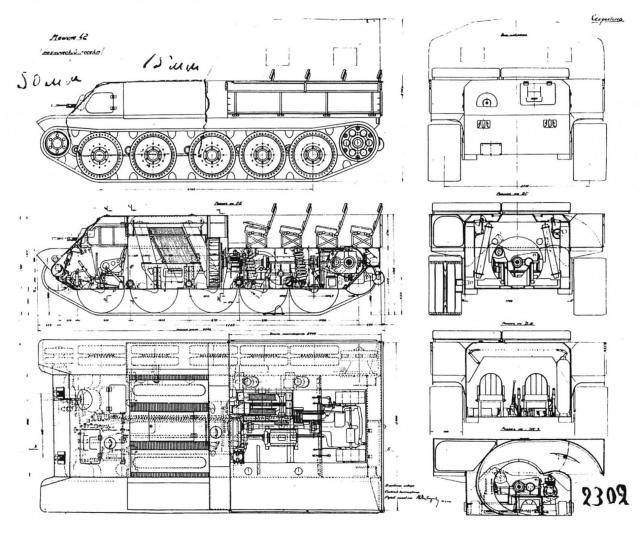 Проект бронированного тягача А-42 на базе Т-34