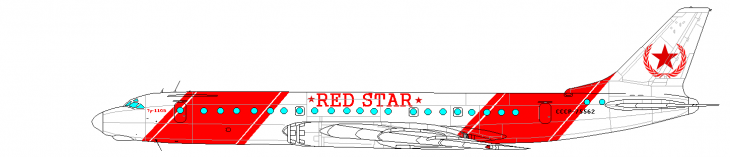 Ту-110Б, АК "Red Star", 1972 г.