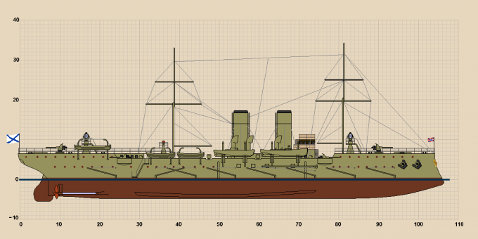 Крейсер III ранга "Амур" в 1904 году