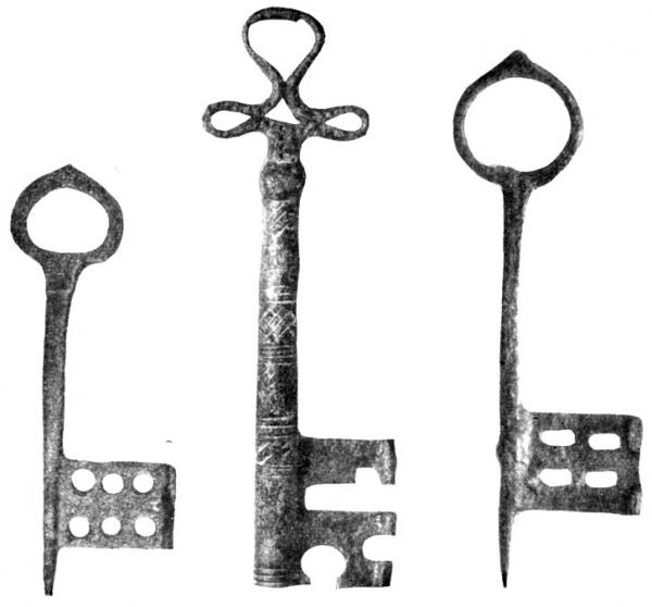Ключи нутряных замков XIV в. Новгород. (Коллекция НАЭ)
