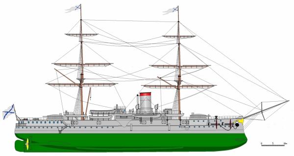 Броненосный фрегат (с 1.02.1892 г. броненосный крейсер)  «Адмирал Нахимов»