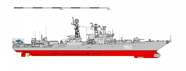Вид модернизированного эсминца пр. 11562.