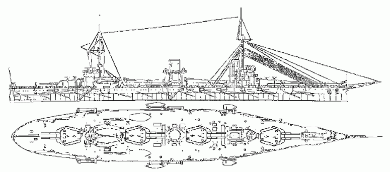 Линейные корабли "Ослябя", "Суворов", "Александр-3" крейсера "Пересвет", "Светлана".