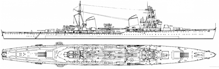 Корабли были 4-х орудийны. Советские проекты