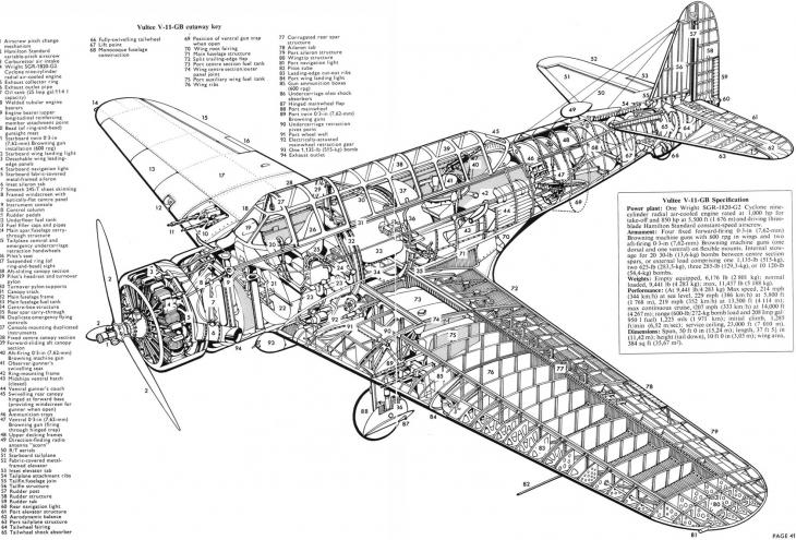 Vultee V-11 в разрезе