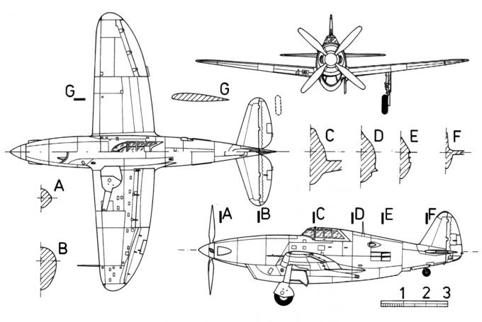 Опытный истребитель Republic (Chrysler) XP-47H. США