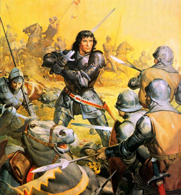 Король Ричард III в окружении врагов; финал битве при Босворте