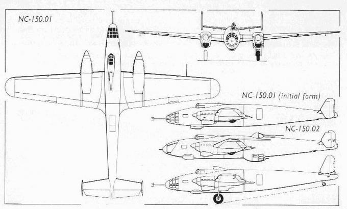 Опытный высотный средний бомбардировщик SNCAC (Centre) NC 150. Франция