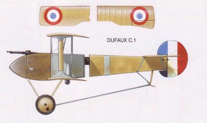 Опытный двухместный истребитель Dufaux C.2. Франция