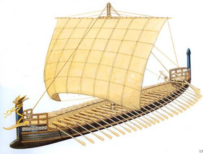 Реконструкция ахейского корабля (Тип VI), выполненная Питером Конноли