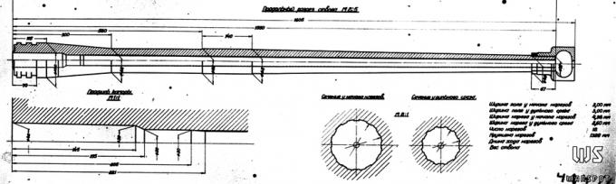 Продольный разрез ствола s.Pz.B. 41 (ЦАМО)