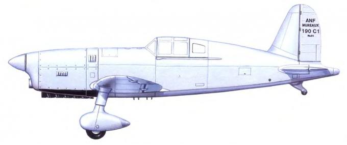 Опытный легкий истребитель ANF-Mureaux 190 C1. Франция