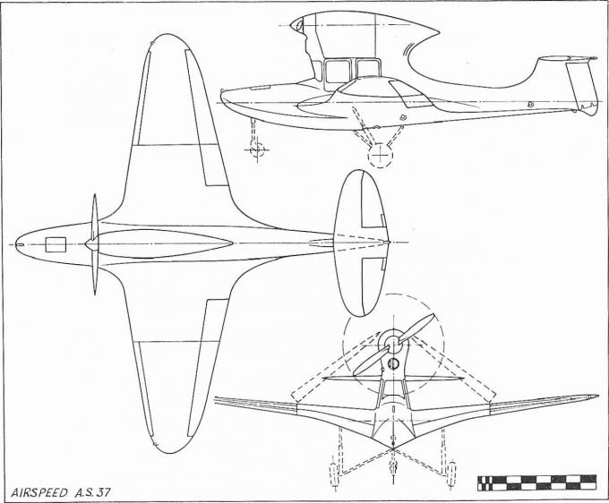 Проект беспилотной радиоуправляемой летающей лодки-мишени Airspeed AS.37. Великобритания