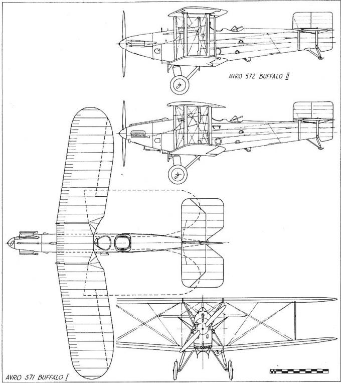 Опытный палубный торпедоносец/бомбардировщик Avro 571 Buffalo. Великобритания