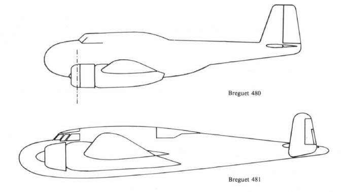 Профили проектов тяжелых бомбардировщиков Bre 480 и Bre 481