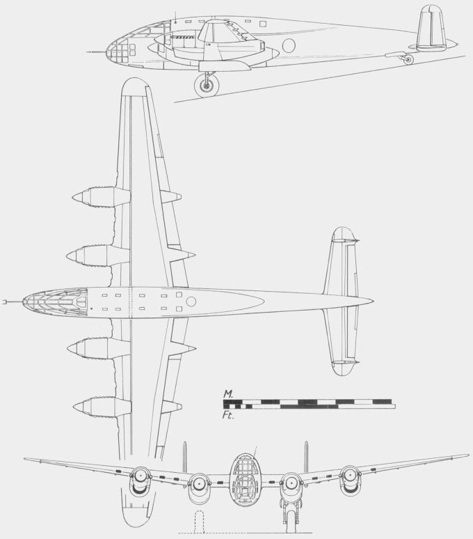 Схемы тяжелого бомбардировщика Breguet Br 482-02 (второй прототип)