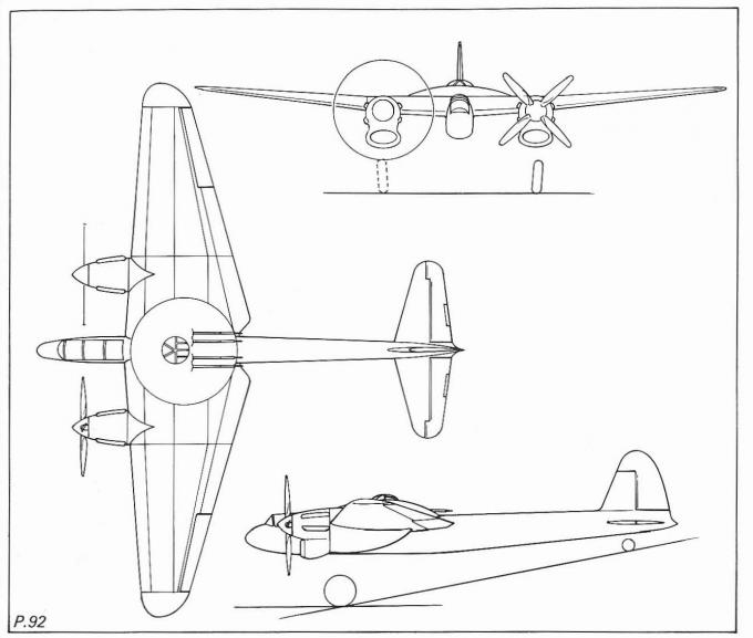 Проект турельного истребителя-перехватчика Boulton Paul P.92 и экспериментальный самолет Boulton Paul P.92/2. Великобритания