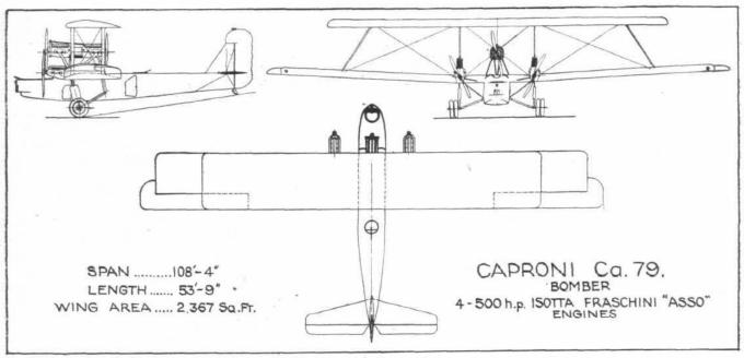 Опытный тяжелый бомбардировщик и торпедоносец Caproni Ca.79. Италия