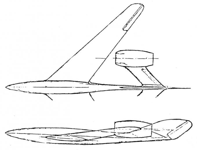 Рис. 5. Реактивный бомбардировщик компании Focke-Wulf. Проект разработан к 24 июня 1944 года. Сделанный от руки эскиз находился в приложениях к проекту