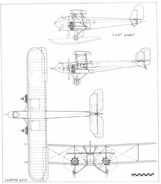 Самолёт для аэрофотосъемки Gloster AS.31. Великобритания