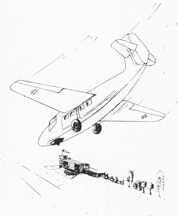 Проект самолета для выполнения вертикальной посадки Go 345. Германия