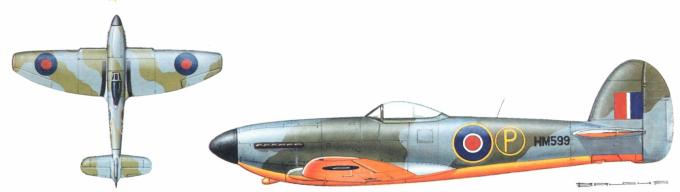 Опытный истребитель Hawker Tempest I. Великобритания