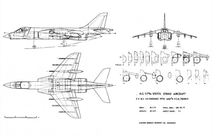 Проект истребителя-бомбардировщика с КВП/ВВП Hawker Siddeley HS 1179A. Великобритания