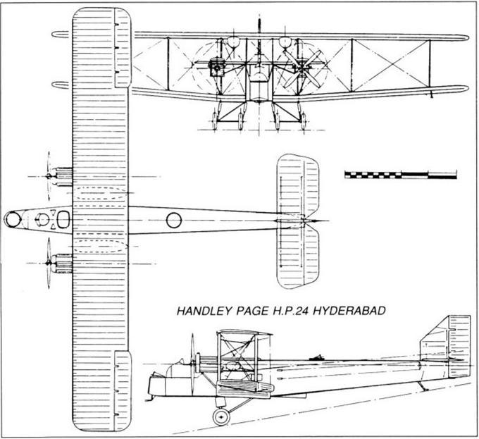 Средние ночные бомбардировщики Handley Page H.P.24 Hyderabad. Великобритания