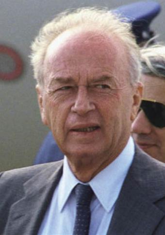 Ицхак Рабин; 10 сентября 1986 года. Будучи министром обороны, он в 1984-85 годах колебался относительно судьбы программы Lavi