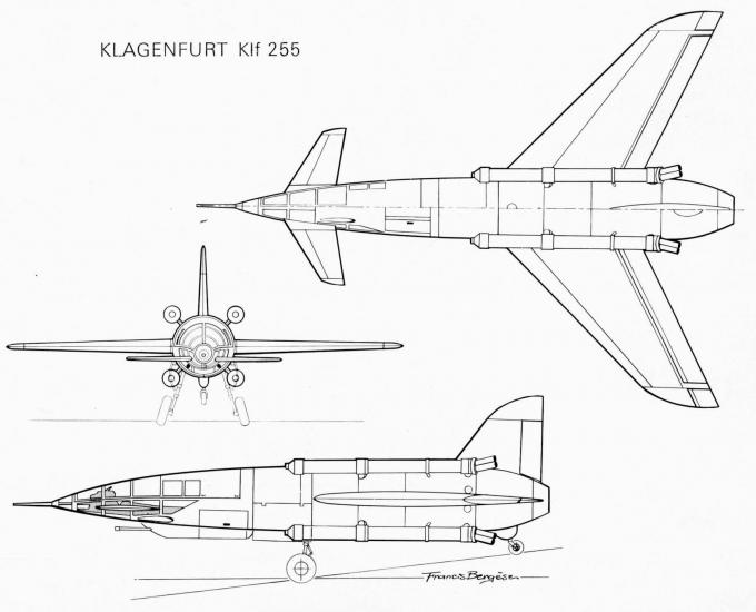 Альтернативный опытный ракетный перехватчик Klagenfurt Klf 255. Германия