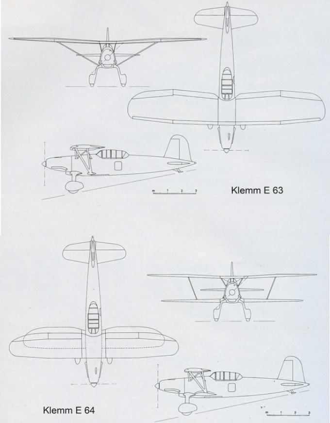 Проекты палубных самолетов-разведчиков Klemm E 63 и Klemm E 64. Германия