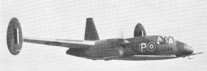 Экспериментальный самолет Miles M.39B Libellula под управлением Джорджа Майлза (Miles Aircraft)
