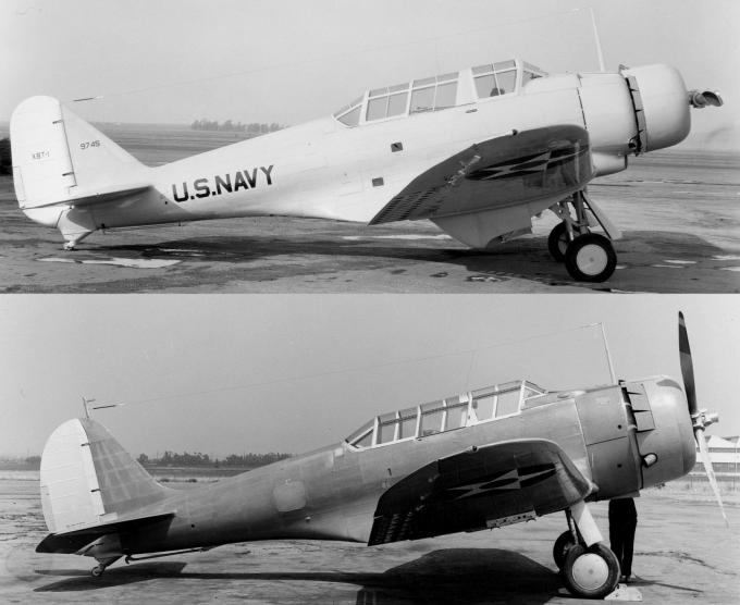 Палубные пикирующие бомбардировщики Northrop BT-1. США