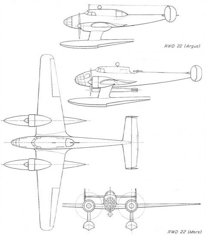 Проект бомбардировщика-торпедоносца и морского разведывательного гидросамолета RWD 22. Польша