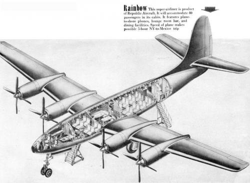 Опытный стратегический самолет-разведчик Republic XF-12 Rainbow. США