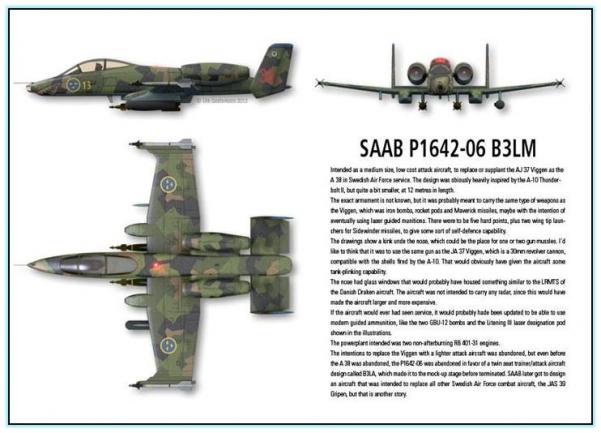Проект штурмовика SAAB P1642-06 (B3LM). Швеция