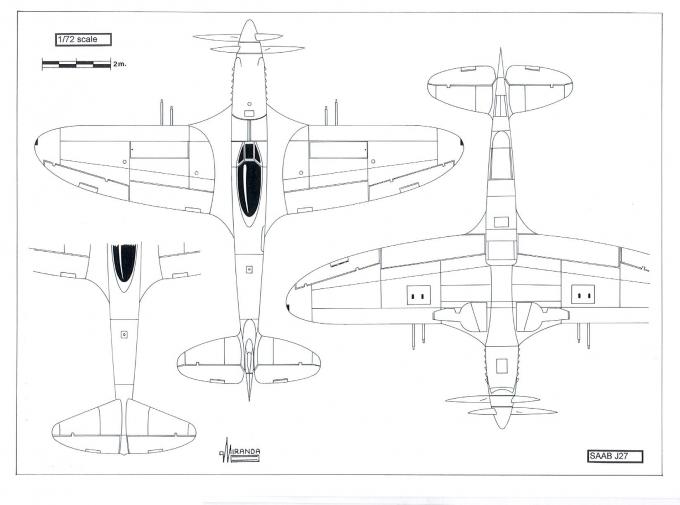 Альтернативные истребители SAAB J 27. Швеция