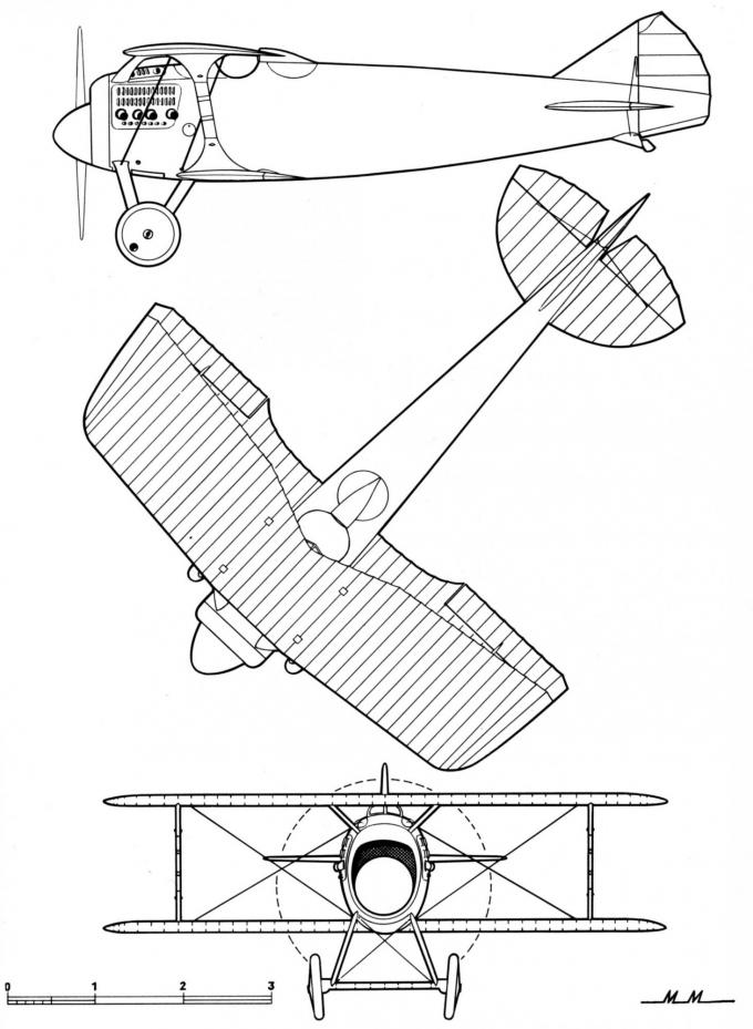 Схемы первого варианта рекордного самолета SPAD XX bis-6