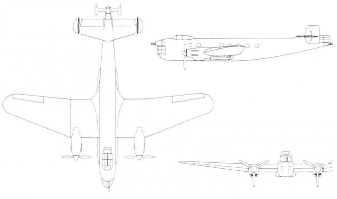 Схема проекта среднего бомбардировщика Boulton Paul P.91 (6.1.37)