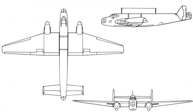 Схема проекта среднего бомбардировщика Handley Page HP.56 (1.1.37)
