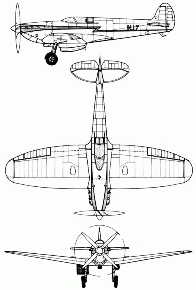 Рекордный самолет Supermarine Type 322 Speed Spitfire. Великобритания