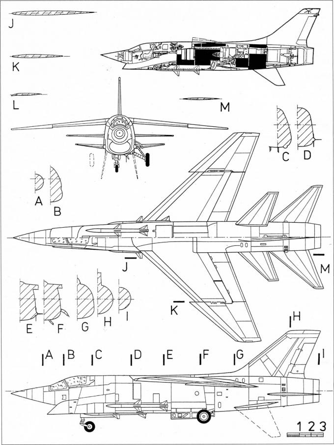 Опытный истребитель Vought XF8U-3 Crusader III. США