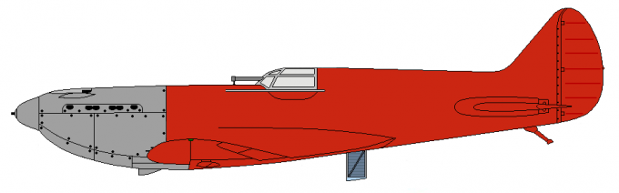 Профиль второго прототипа альтернативного истребителя И-17