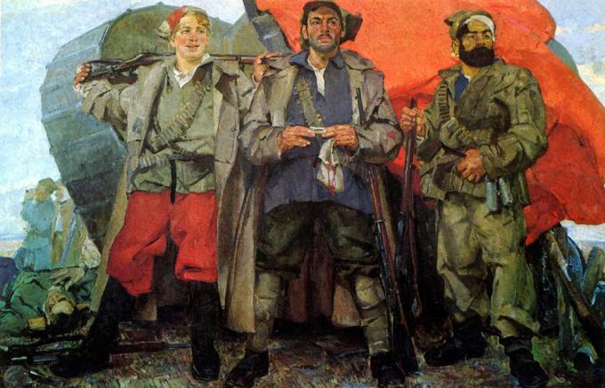 Картина Федора Кричевского "Победители Врангеля", 1934 год