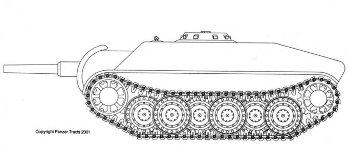 Исходная конфигурация Panzerkampfwagen Porsche, май 1943 года