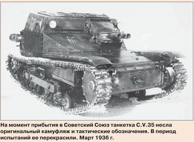 Испытано в СССР. Танкетка Ansaldo Carro Veloce С.V.35