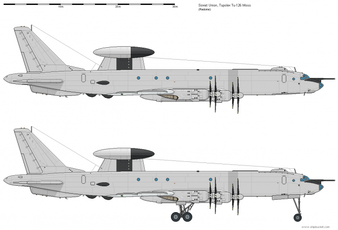 Схемы самолета ДРЛО Ту-126